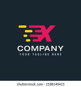 Letter X with Delivery service logo, Fast Speed, Moving and Quick, Digital and Technology for your Corporate identity