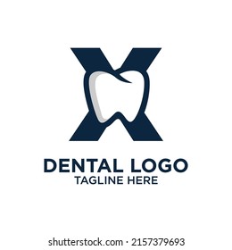 Letter X Dental Logo Design Template Inspiration, Vector Illustration.