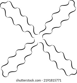 Diseño de carta X Arte con logotipo en borde de olas