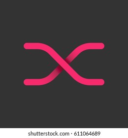 Letter X design typographic. unique and simple design