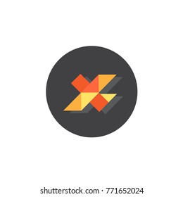 Letter X design. Vector concept flat illustration
