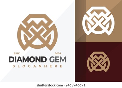 Letter X Diamond Gem logo design vector symbol icon illustration
