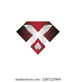 diseño elegante del logotipo del diamante X de letra, plantilla de icono del diamante, adecuada para su empresa