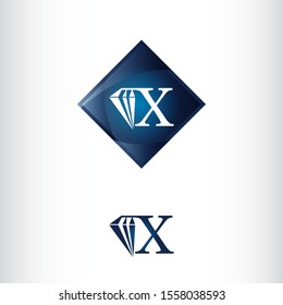 Letter X and Diamond shape, Luxury Creative Logo vector