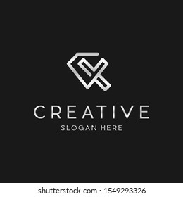 Letter X Diamond Shiny Creative Logo