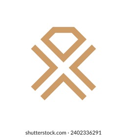 Letra X diamante simple logo mínimo