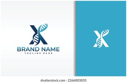 Letter X DNA Logo Vector