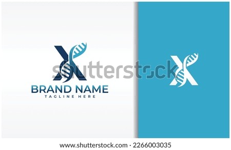 Letter X DNA Logo Vector