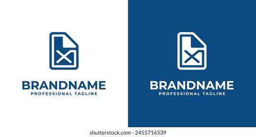 Letter X Document-Logo, geeignet für geschäftliche Zwecke in Verbindung mit Dokumenten oder Papier mit X-Initialen