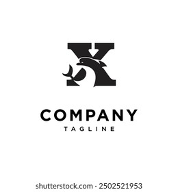 Letter X Dolphin logo icon vector