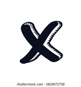 Letter X doodle logo icon sign Hand drawn ink sketch calligraphy symbol element emblem Abstract modern geometric cartoon design style Fashion print clothes apparel greeting invitation card banner