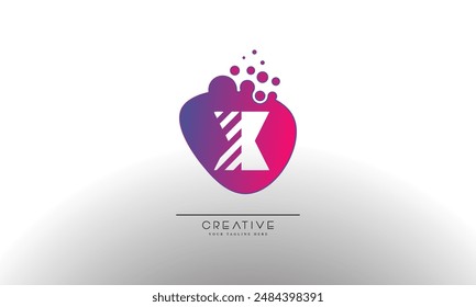 Letter X with Dots and Bubbles. Cleaning Logo Design Template