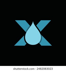 Letter X Drop Pure Simple Business Icon Creative Design Logo