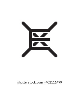 letter X and E monogram logo black