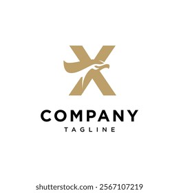 Letter X Eagle Elegant Logo Icon Vector