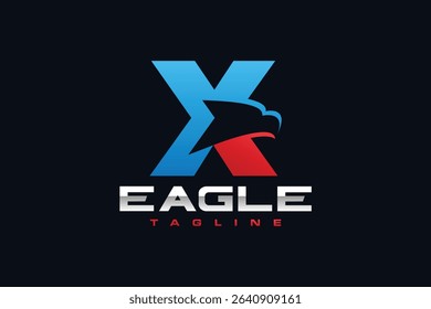 letter X eagle head logo