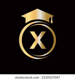 Letter X Education Logo Template. Education Logotype Concept With Alphabet W Vector Element