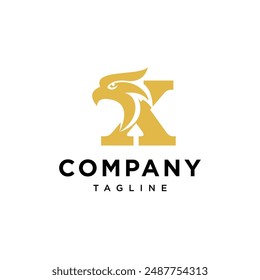 Letter X Elegant Eagle logo icon vector template.eps