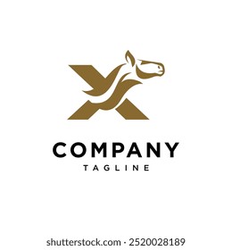 Letter X Elegant Equestrian logo icon vector