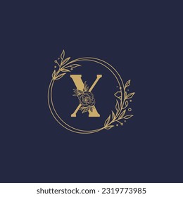 Letter X elegant flower type Feminine Vector Signs or Logo Templates
