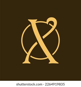 Letter x elegant luxury style creative logo