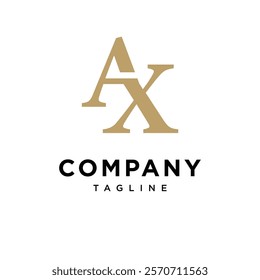 Letter A X Elegant Monogram Logo Icon Vector