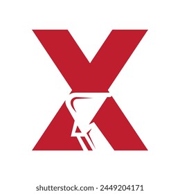 Letter X Excavator Logo for Construction Company. Excavator Machine Symbol