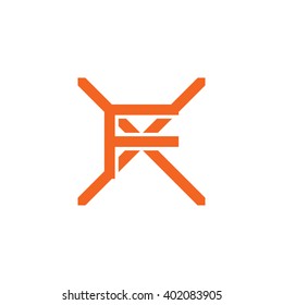 letter X and F monogram logo orange