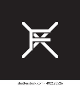 letter X and F monogram logo white black background