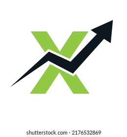 Letter X Financial Logo. Finance and Financial Investment Development Logo Template Concept with Business Growth Arrow