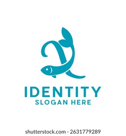 letter X Fish logo design, creative unique logo for your company