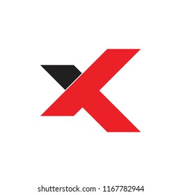 letter x flat dimensional logo vector