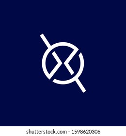 letter x flat lines logo element