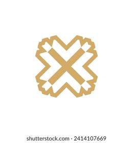 Letter X Flat Logo Design Vector Template