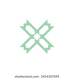 Plantilla de vectores de diseño de logotipo plano de carta X