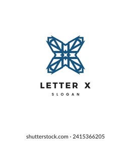 Letter X Flat Logo Design Vector Template