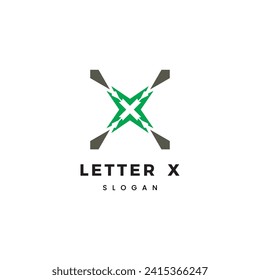 Letter X Flat Logo Design Vector Template