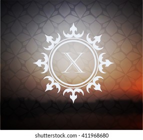 Letter X Floral monogram.