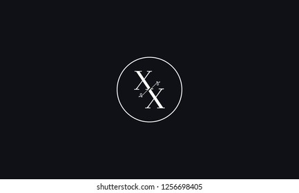 LETTER X AND X FLOWER LOGO WITH CIRCLE FRAME FOR LOGO DESIGN OR ILLUSTRATION USE