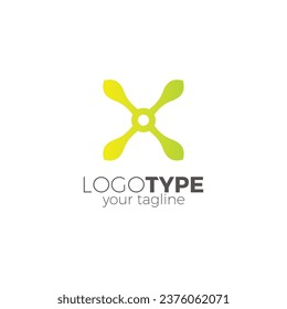 Letter X Flower Logo Design. Initial X