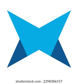 Letter X folded logo template