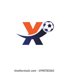 Letter X with football ball logo