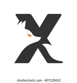 Letter X And Fox Logo Vector.