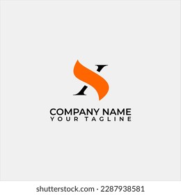 Letter X and fox tail logo vector template.