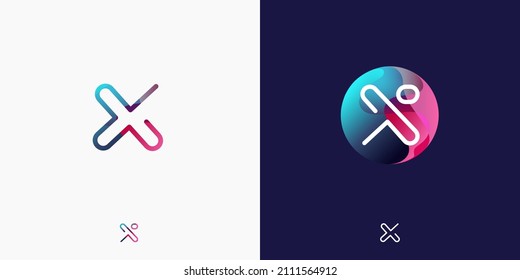 Letter X in futuristic, sophisticated and techy style. A simple but eye-catching logo, that is very suitable for technology companies such as cryptocurrencies, internet, computers, AI