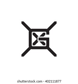 letter X and G monogram logo black