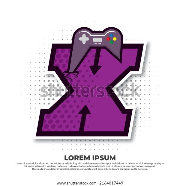 Letter X with game icon, Gaming Console Esport\
Logo Designs with pop\
style.