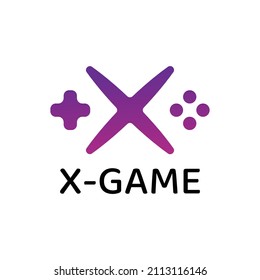 diseño de logotipo de juegos de letras x