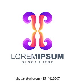 Letter x gradient logo design vector illustration