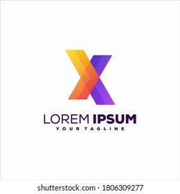 letter x gradient logo design